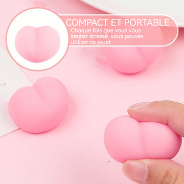 Jouet 30PCS petites fesses super mignonnes à pincer jouets en caoutchouc souple pour soulager le stress jouet à presser rose